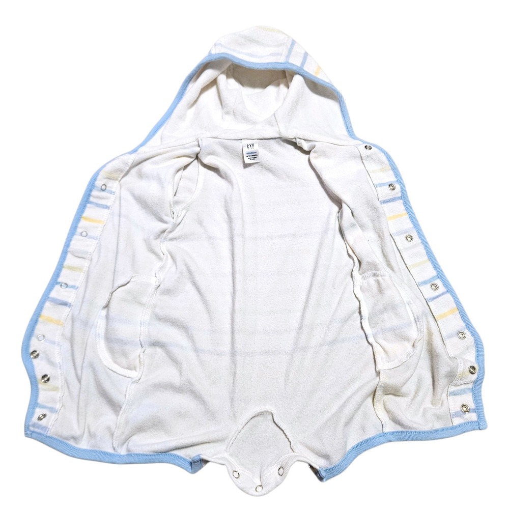 Vintage Baby GAP Hooded Terry Cloth Swim Cover Up Romper 0-3 Months 2005 Pool - Picture 3 of 10